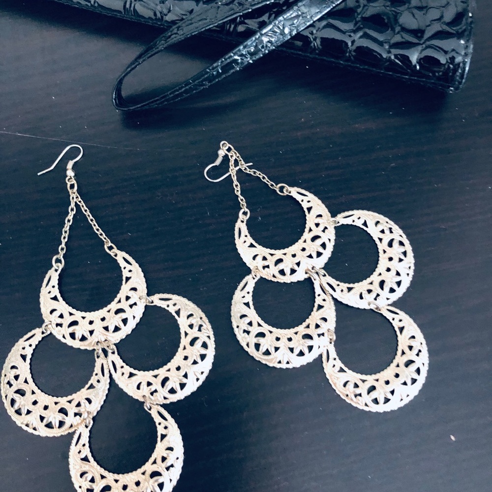 Gold chandelier earrings